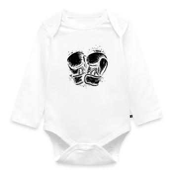 Boxhandschuhe - Baby Bio-Langarm-Body - Weiß - Vorne