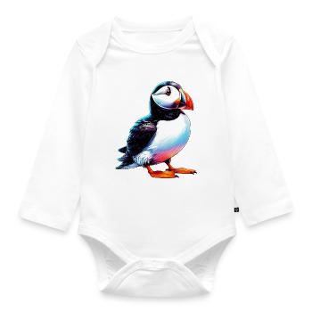 Puffin - Organic Longsleeve Baby Bodysuit - white - Front