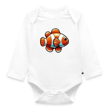 Clownfisch - Baby Bio-Langarm-Body - Weiß - Vorne