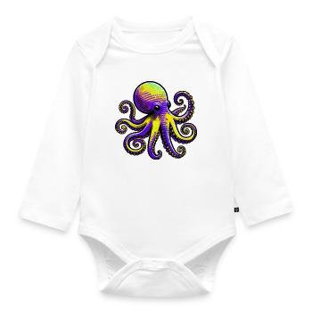 Krake - Baby Bio-Langarm-Body - Weiß - Vorne