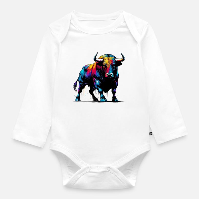 Taureau - Body Bébé bio manches longues - blanc