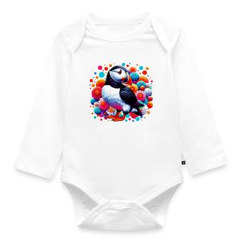Puffin - Organic Longsleeve Baby Bodysuit - white - Front