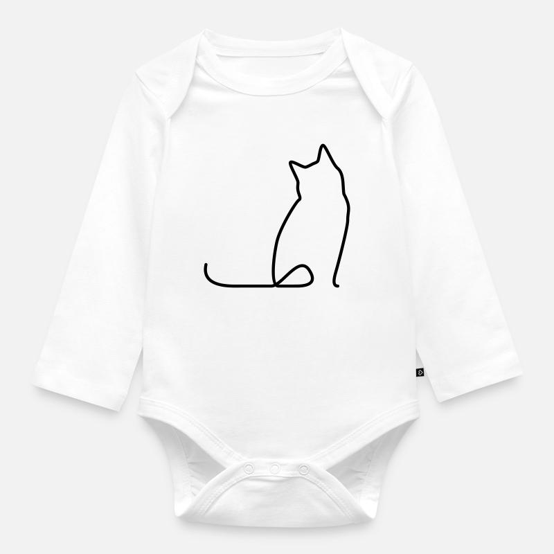Cat 01 - Body Bébé bio manches longues - blanc
