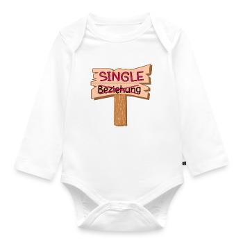 BEZIEHUNG SINGLE SPRÜCHE - Baby Bio-Langarm-Body - Weiß - Vorne