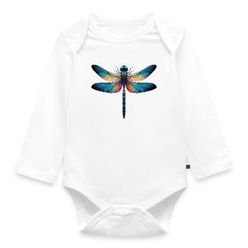 Libelle - Baby Bio-Langarm-Body - Weiß - Vorne
