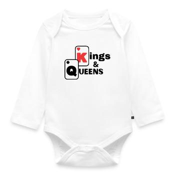Cards, Poker, Card Games - Organic Longsleeve Baby Bodysuit - white - Front