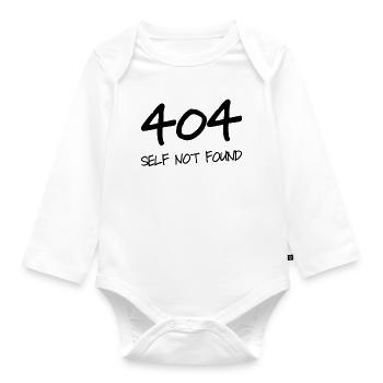 404 self not found - Organic Longsleeve Baby Bodysuit - white - Front