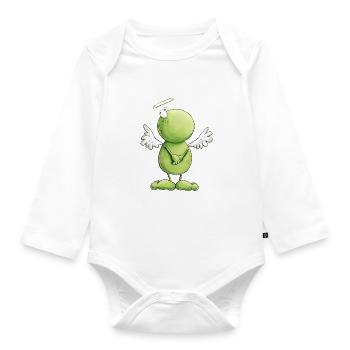 Frosch Engel Unschuld - Baby Bio-Langarm-Body - Weiß - Vorne
