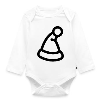 Christmas hat - Organic Longsleeve Baby Bodysuit - white - Front