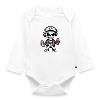 Graffiti Sprayer - Baby Bio-Langarm-Body - Weiß - Vorne
