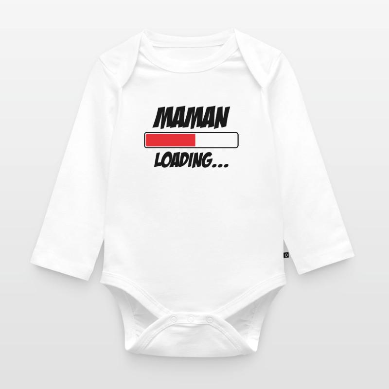 Maman loading... Please Wait - Future Mère Body Bébé bio manches longues