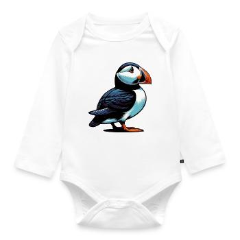 Puffin - Organic Longsleeve Baby Bodysuit - white - Front