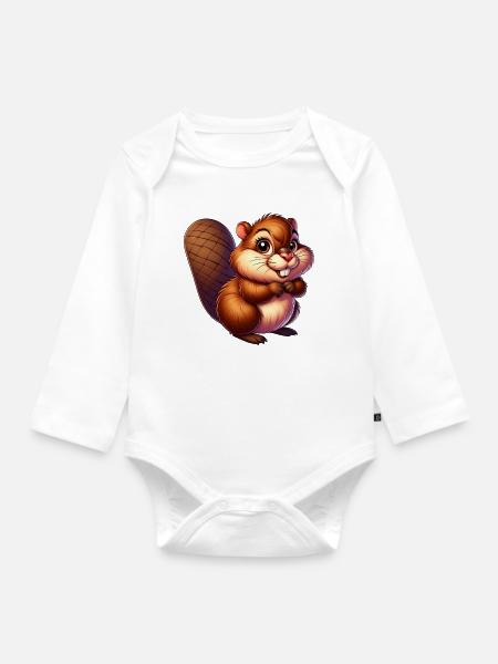 Bieber - Baby Bio-Langarm-Body - Weiß
