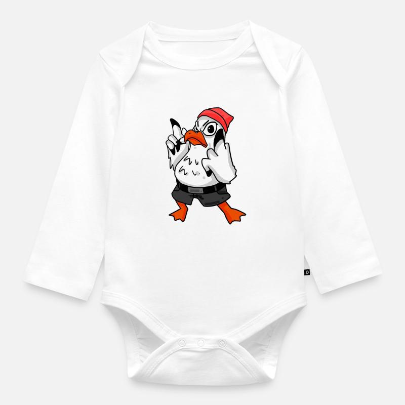 Möwe Cool - Baby Bio-Langarm-Body - Weiß