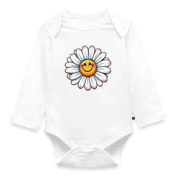 Daisy - Organic Longsleeve Baby Bodysuit - white - Front
