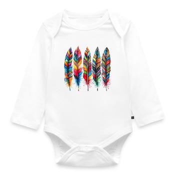 Feder - Baby Bio-Langarm-Body - Weiß - Vorne