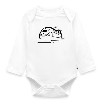 Zug Comic Stil - Baby Bio-Langarm-Body - Weiß - Vorne