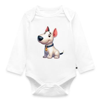 Bull Terrier 5 - Organic Longsleeve Baby Bodysuit - white - Front