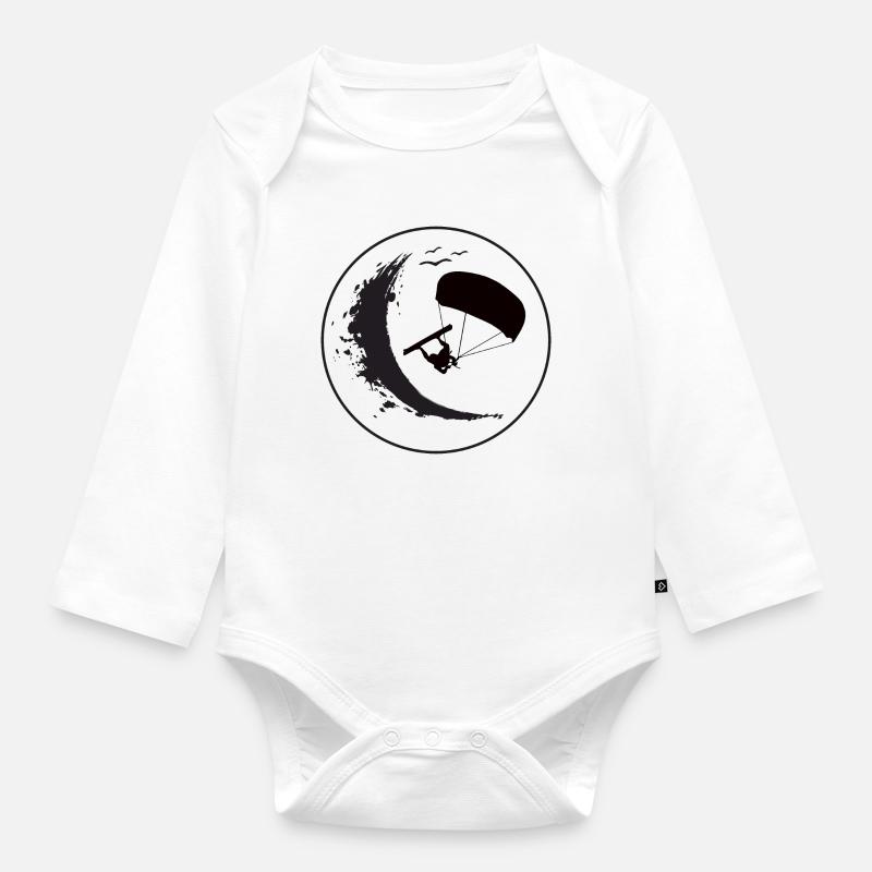 Wave Rider Eclipse - Body Bébé bio manches longues - blanc