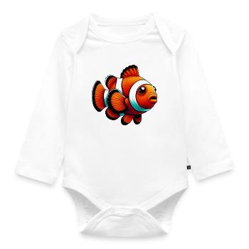 Clownfisch - Baby Bio-Langarm-Body - Weiß - Vorne