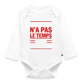 Le temps n'a pas le temps pour le temps - Body Bébé bio manches longues - blanc - Devant