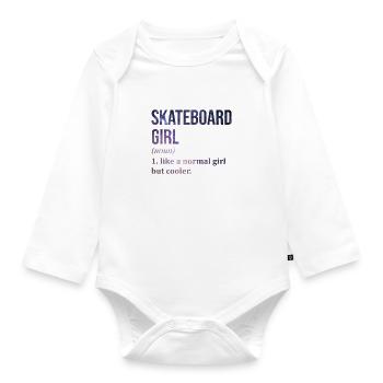 Skateboard Skateboard Skateboard - Organic Longsleeve Baby Bodysuit - white - Front