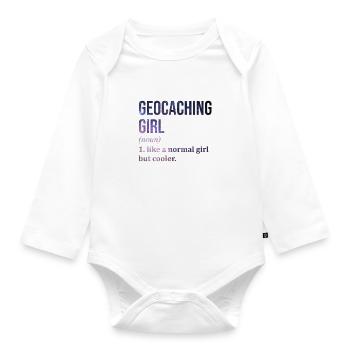 Geocaching Geocaching Geocaching - Organic Longsleeve Baby Bodysuit - white - Front