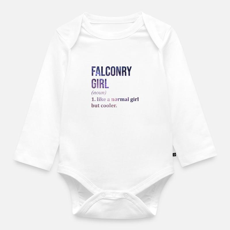 fauconnerie - Body Bébé bio manches longues - blanc