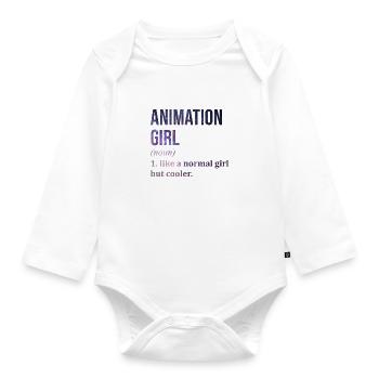 Animation Animation Animation - Organic Longsleeve Baby Bodysuit - white - Front
