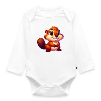 Bieber - Baby Bio-Langarm-Body - Weiß - Vorne