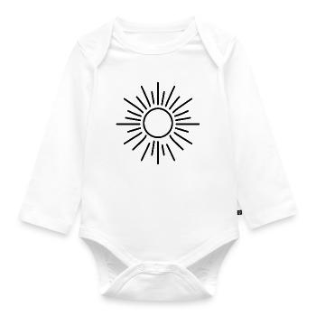 stylized sun - Organic Longsleeve Baby Bodysuit - white - Front