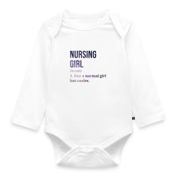 Krankenschwester, Schwester, Krankenschwester - Baby Bio-Langarm-Body - Weiß - Vorne