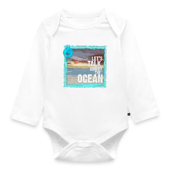 Sea atmosphere with sunset - Organic Longsleeve Baby Bodysuit - white - Front