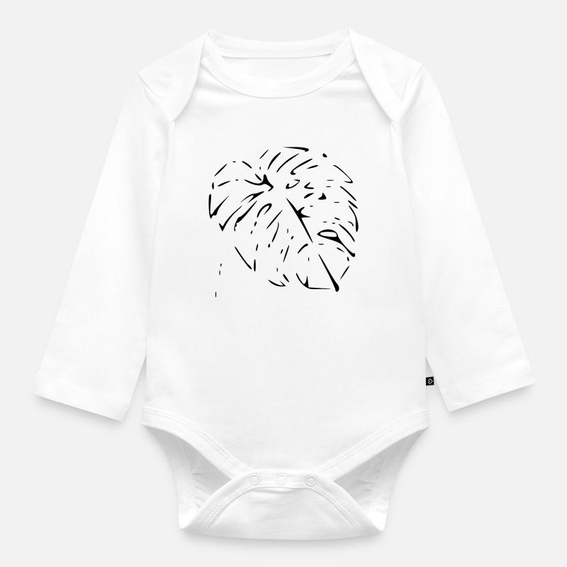 Monstera - Body Bébé bio manches longues - blanc