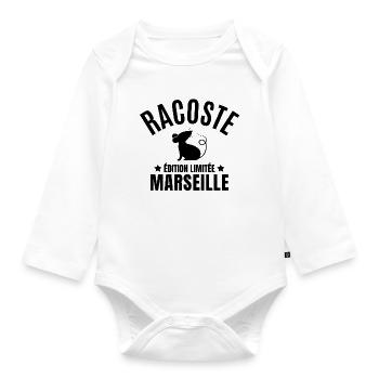Marseille, Marseille humour, Marseillais - Organic Longsleeve Baby Bodysuit - white - Front