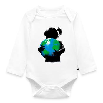 Planet Erde - Baby Bio-Langarm-Body - Weiß - Vorne