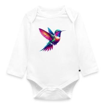 Hummingbird - Organic Longsleeve Baby Bodysuit - white - Front