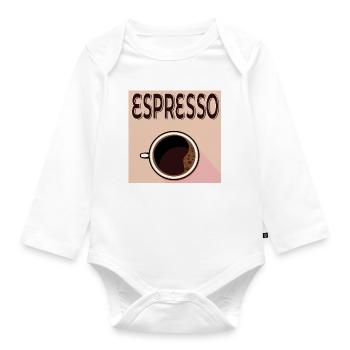 Espresso Café - Baby Bio-Langarm-Body - Weiß - Vorne