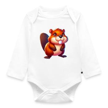 Bieber - Baby Bio-Langarm-Body - Weiß - Vorne