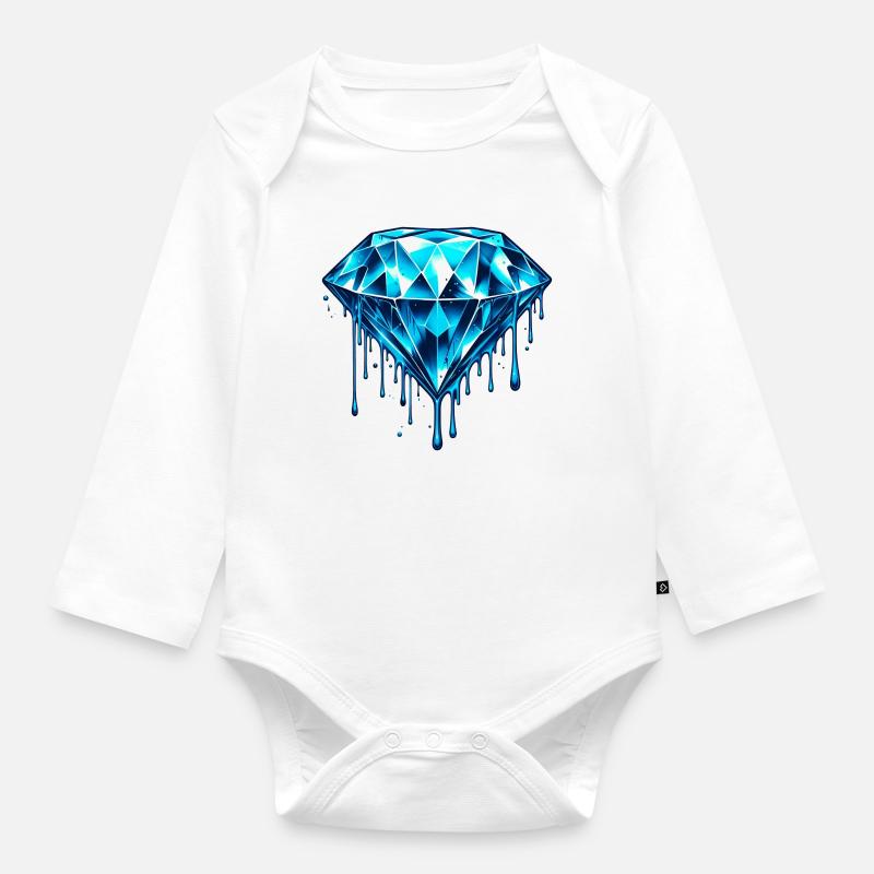 Diamant - Baby Bio-Langarm-Body - Weiß