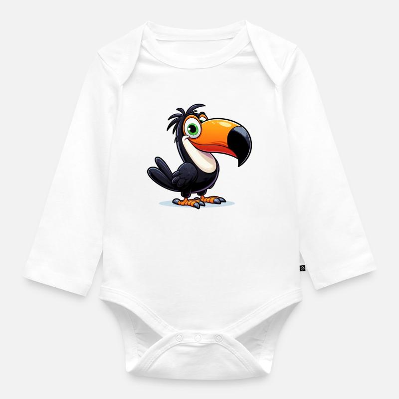 Toucan - Body Bébé bio manches longues - blanc
