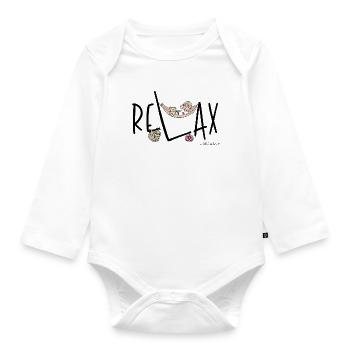 Phil and Paw - Relax - Baby Bio-Langarm-Body - Weiß - Vorne