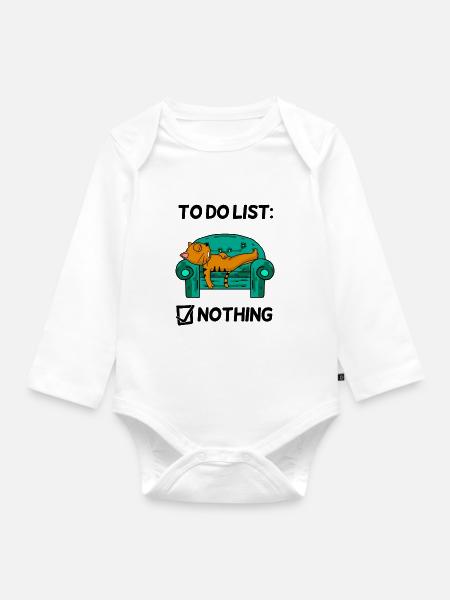 Lustiger Spruch lustige Sprüche - katze - Baby Bio-Langarm-Body - Weiß