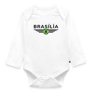 T-shirt Brasília pour les fans et les voyageurs - Body Bébé bio manches longues - blanc - Devant