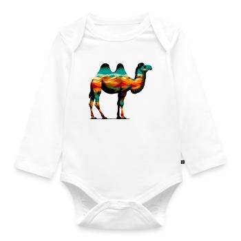 Camel - Organic Longsleeve Baby Bodysuit - white - Front