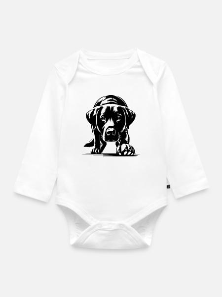 Labrador - Baby Bio-Langarm-Body - Weiß