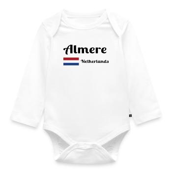 Almere Niederlande - Stilvolle Drucke - Baby Bio-Langarm-Body - Weiß - Vorne