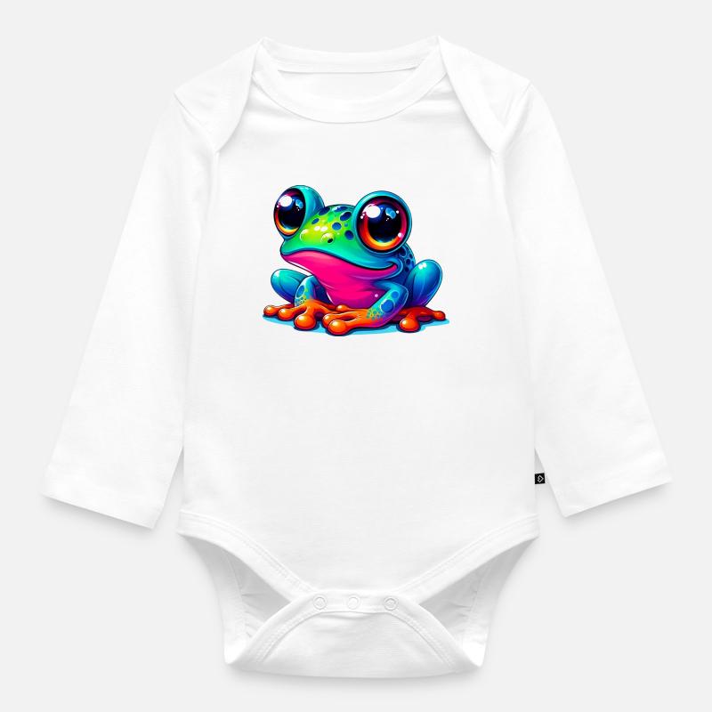 Grenouille - Body Bébé bio manches longues - blanc