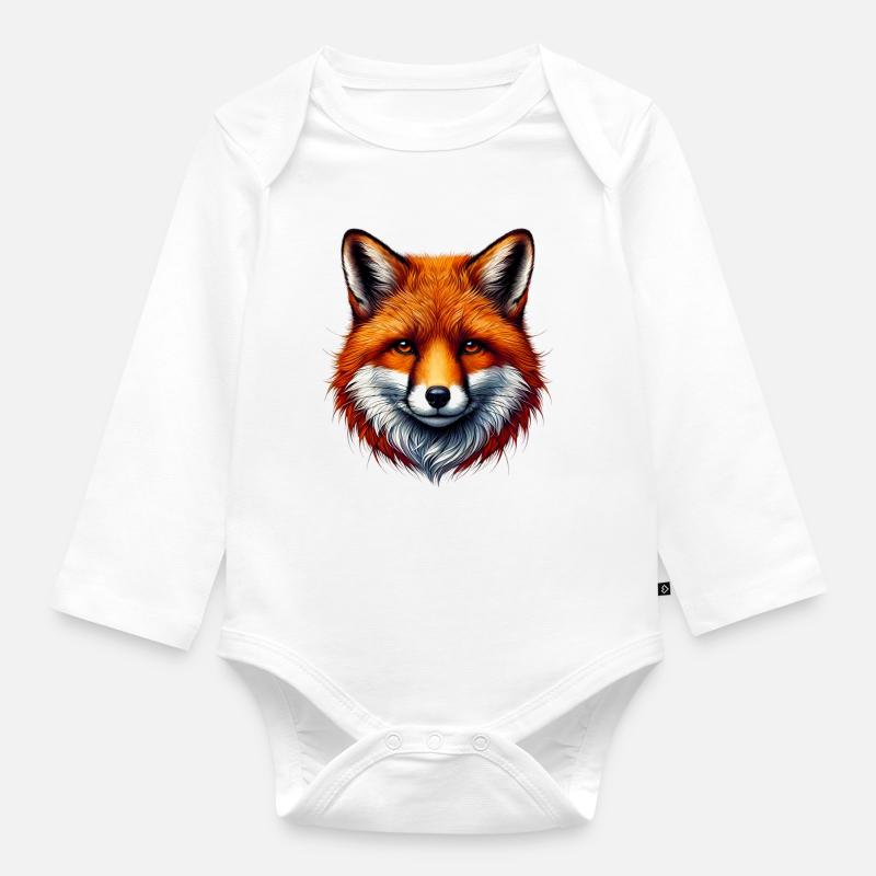 Renard - Body Bébé bio manches longues - blanc