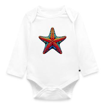 Seestern - Baby Bio-Langarm-Body - Weiß - Vorne